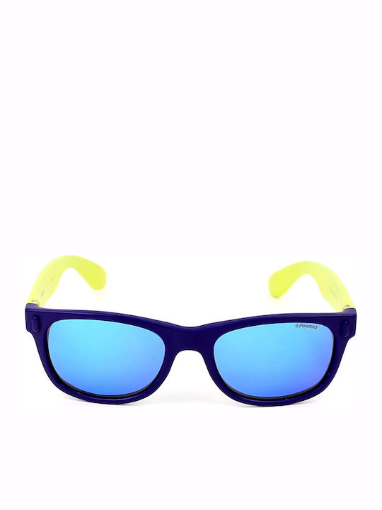 Polaroid Square Kids Sunglasses with Polarized Mirror Blue Lens