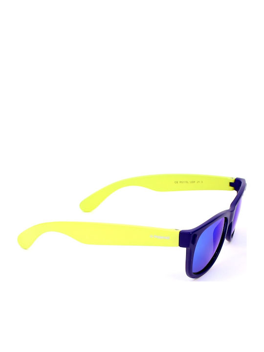 Polaroid Square Kids Sunglasses with Polarized Mirror Blue Lens