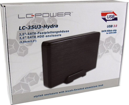 LC-Power Hard Drive Case 3.5" SATA III with connection USB 3.0 in Schwarz color