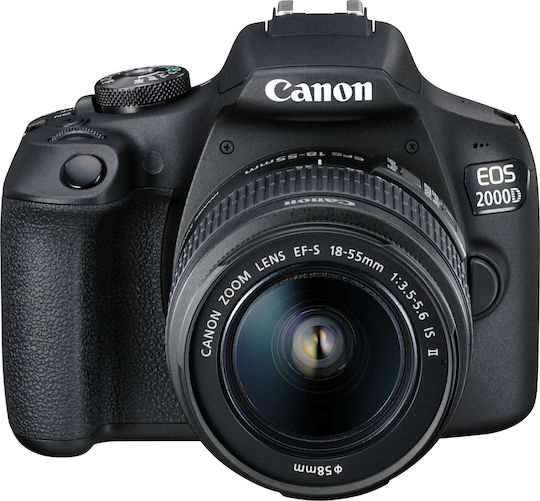 Canon DSLR Camera EOS 2000D Crop Frame Kit (EF-S 18-55mm F3.5-5.6 IS II) Black