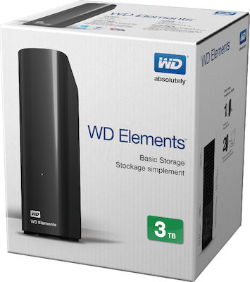 Western Digital Elements Desktop USB 3.0 Externe HDD 3TB 3.5" Schwarz