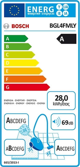 Bosch 1001007526 Ηλεκτρική Σκούπα 700W με Σακούλα 4lt