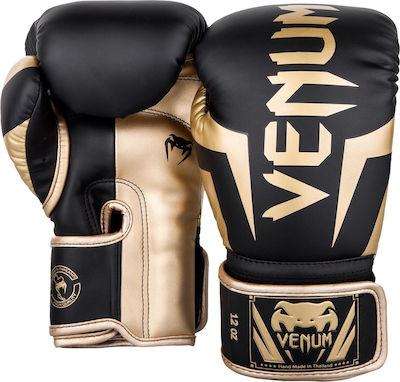 Venum Elite 1392 Synthetic Leather Boxing Competition Gloves Black