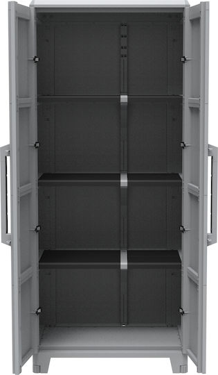 Double-Leaf Transforming Cabinet Made of Polypropylene with 3 Shelves 78x43.6x185 cm