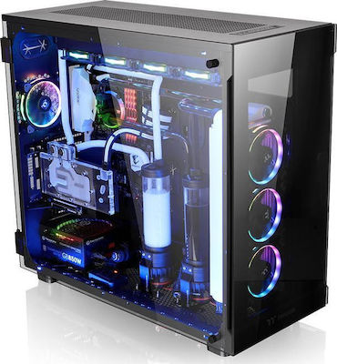 Thermaltake View 91 Tempered Glass RGB Edition Gaming Ultra Tower Κουτί Υπολογιστή με Πλαϊνό Παράθυρο Μαύρο