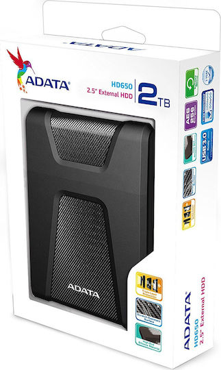 Adata HD650 USB 3.0 External 2.5" HDD 2TB Black