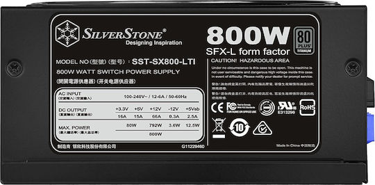 Silverstone SFX SX800-LTI 800W Μαύρο Τροφοδοτικό Υπολογιστή Full Modular 80 Plus Titanium