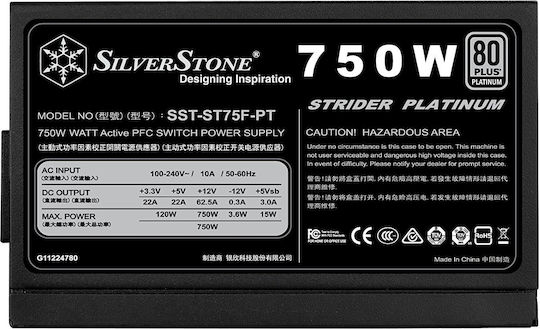 Silverstone Strider Platinum 750W Negru Sursă de Alimentare Calculator Complet modular 80 Plus Platinum