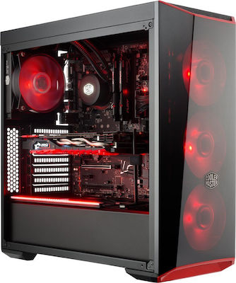 CoolerMaster Masterbox Lite 5 RGB Gaming Midi Tower Κουτί Υπολογιστή με Πλαϊνό Παράθυρο Μαύρο