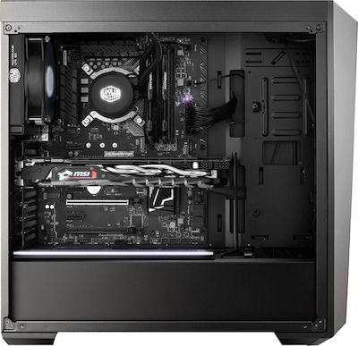CoolerMaster Masterbox Lite 5 RGB Gaming Midi Tower Κουτί Υπολογιστή με Πλαϊνό Παράθυρο Μαύρο