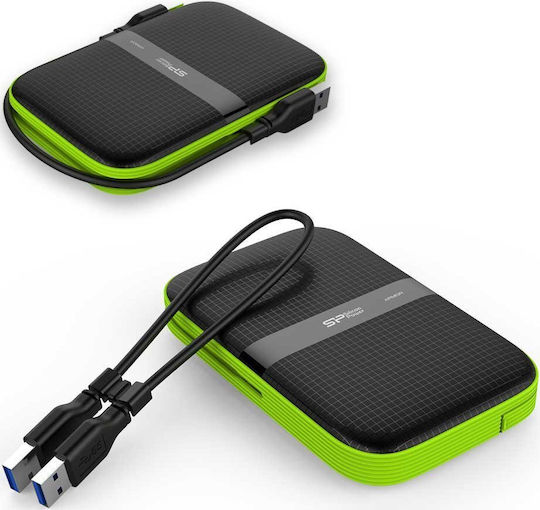 Silicon Power Armor A60 USB 3.1 External 2.5" HDD 1TB Black/Green