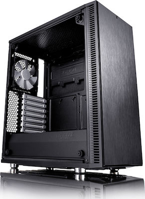 Fractal Design Define C Tempered Glass Midi Tower Κουτί Υπολογιστή με Πλαϊνό Παράθυρο Μαύρο