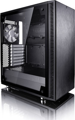 Fractal Design Define C Tempered Glass Midi Tower Κουτί Υπολογιστή με Πλαϊνό Παράθυρο Μαύρο