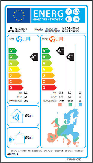 Mitsubishi Electric MSZ-LN VG Aparat De Aer Condiționat Inverter 22000 BTU A++/A++ Cu WiFi Și Tehnologie Plasma Quad Plus Negru Onyx