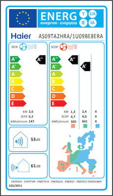 Haier Tundra AS09TA2HRA / 1U09BE8ERA Κλιματιστικό Inverter 9000 BTU A++/A+