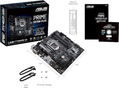Asus Prime H370M-Plus Motherboard Micro ATX με Intel 1151 rev 2 Socket
