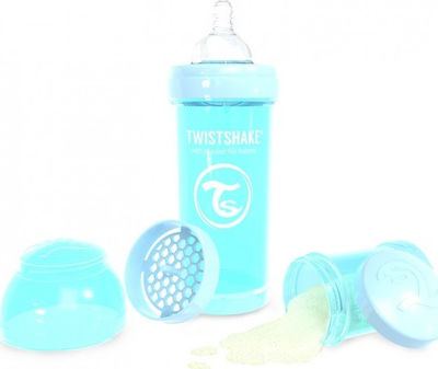 Twistshake Plastic Bottle Set Pastel Anti-Colic with Silicone Nipple for 0+, 0+ m, months Turquoise 260ml 2pcs