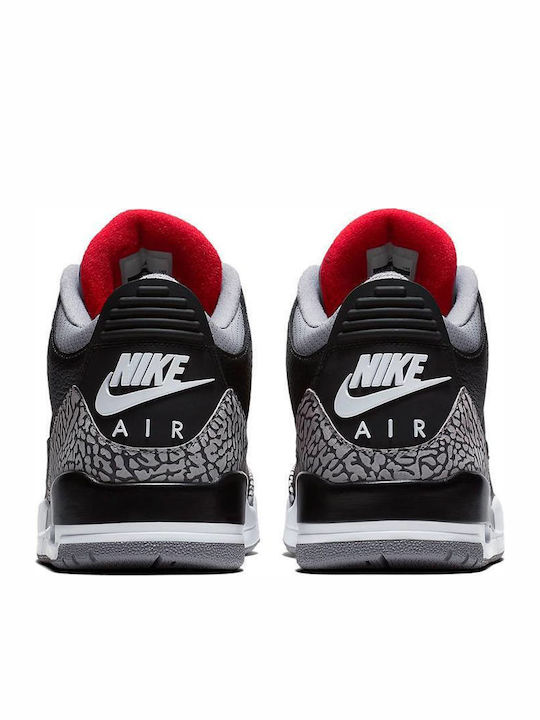 Air  3 Retro OG Boots Black / Fire Red / Cement Grey / White