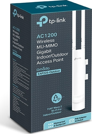 TP-LINK EAP225-Outdoor v1 Външна Точка за Достъп Wi-Fi 5 Двулентов (2.4 и 5GHz) Единичен Комплект