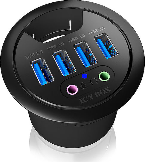 Icy Box USB-Hub 4 Anschlüsse USB 3.0 mit USB-A Anschluss