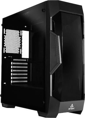 Antec DF500 RGB Геймърско бюро Midi Tower Компютърна кутия със страничен прозорец Черен