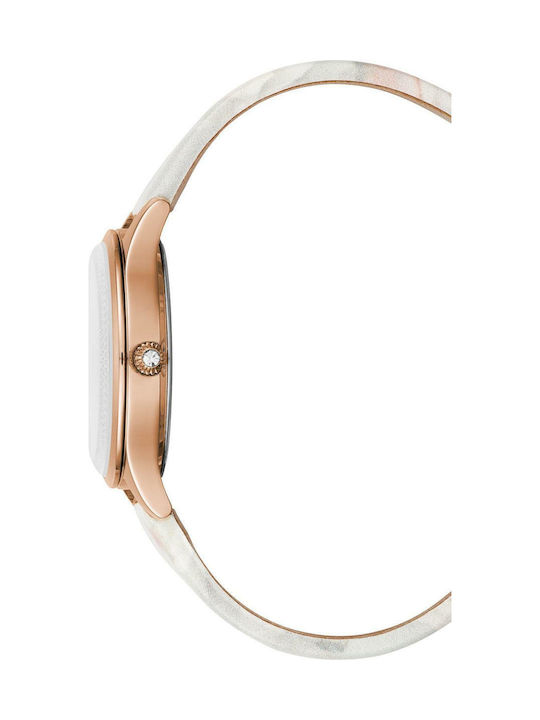 Ted Baker Women's Watch with White Leather Strap