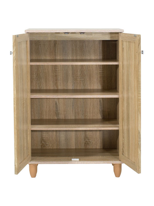 Santo Wooden Shoe Organizer with 4 Shelves Beige 60x34.5x91.5cm