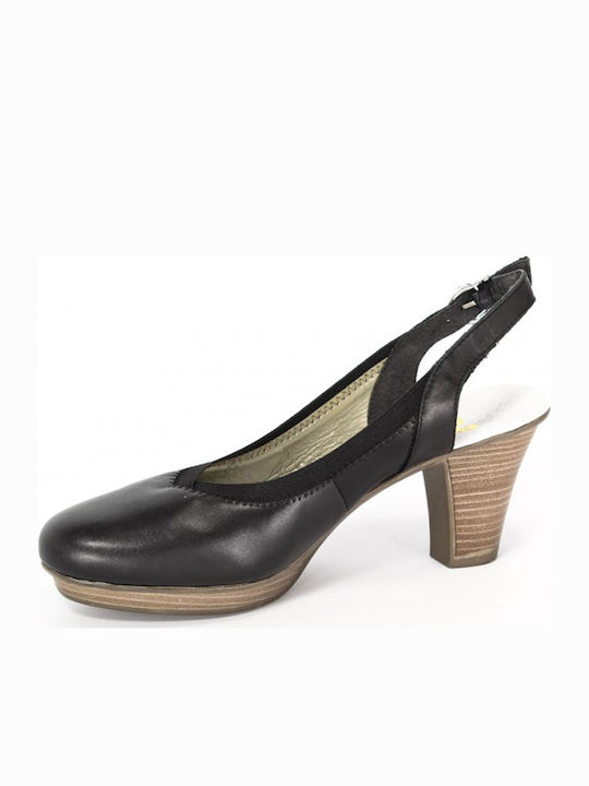 Rieker Anatomic Leather Black Heels