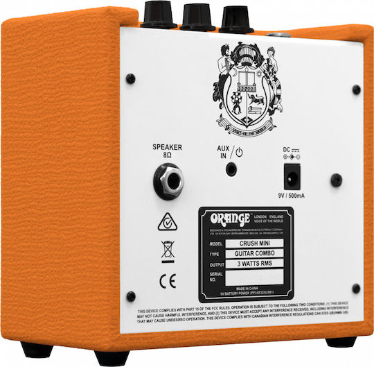 Orange Mini Crush Mini Ενισχυτής Ηλεκτρικής Κιθάρας 1 x 4" 3W Πορτοκαλί