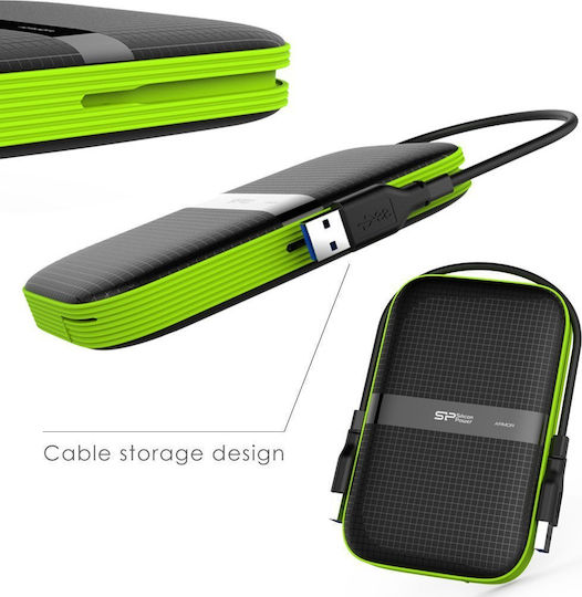 Silicon Power Armor A60 USB 3.1 External 2.5" HDD 4TB Black / Green