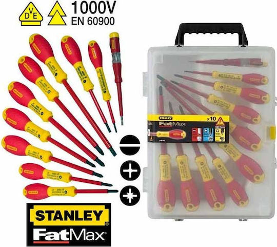 Stanley Σετ 10 Κατσαβίδια Ηλεκτρολόγου VDE 1000V Fatmax