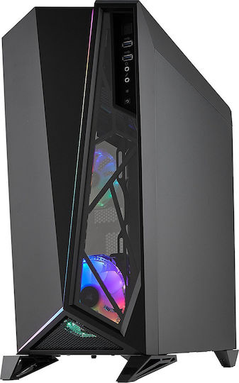 Corsair Carbide Series Spec-Omega Gaming Midi Tower Κουτί Υπολογιστή με Πλαϊνό Παράθυρο και RGB Φωτισμό Μαύρο