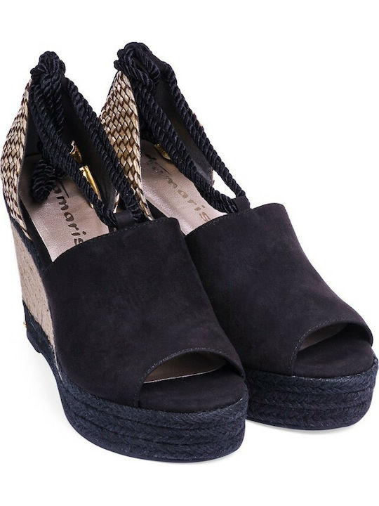 Tamaris Women's Fabric Platform Shoes Black