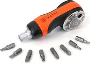 Tactix Screwdriver Ratchet with 10 Interchangeable Tips