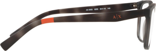 Armani Exchange 3052 8252 Plastic Eyeglass Frame Gray AX3052 8252