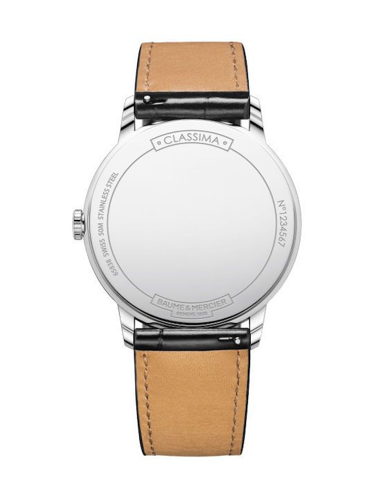 Baume & Mercier Classima Watch Battery with Black Leather Strap