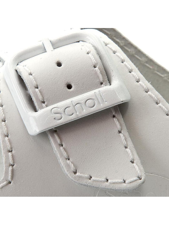Air Bag Leather Women's Flat Sandals Anatomic in White Color