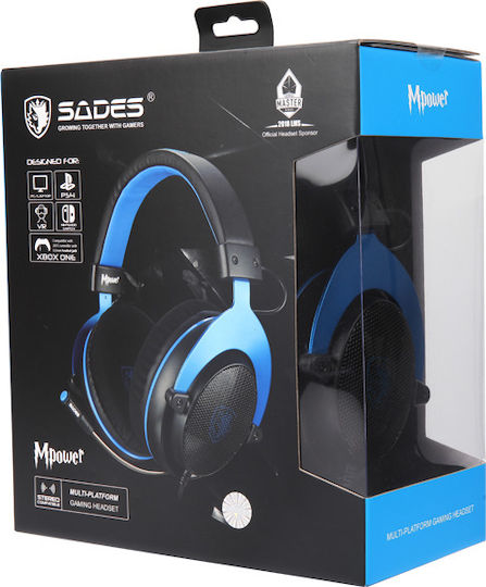 Sades Mpower Over Ear Gaming Headset με σύνδεση 3.5mm Μπλε