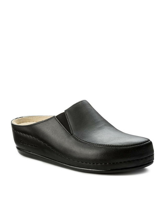 Berkemann Celle Piele Mules cu Chunky Mare Toc în Negru Culoare