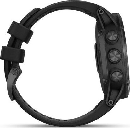 Garmin Fenix 5 Plus Stainless Steel 51mm Αδιάβροχο Smartwatch με Παλμογράφο (Μαύρο)