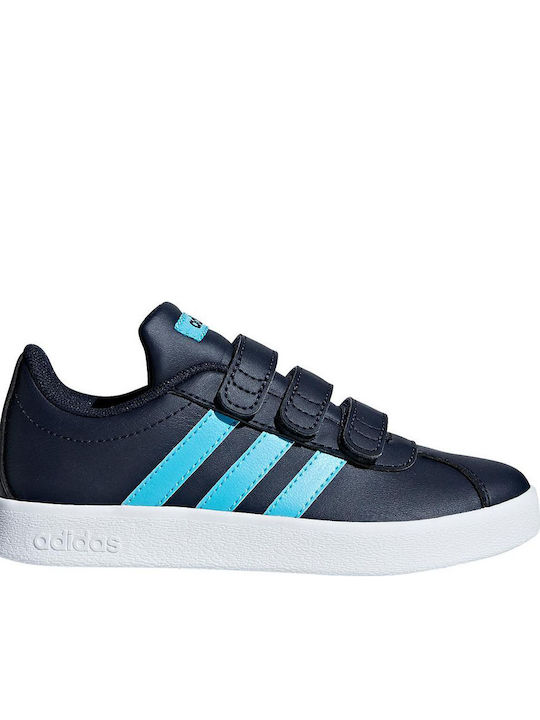 Adidas Παιδικά Sneakers Vl Court 2.0 CMF C με Σκρατς Legend Ink / Bright Cyan / Cloud White