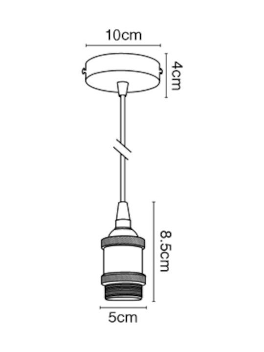 VK Lighting Pendant Light Rose Gold with Socket E27 5x8cm