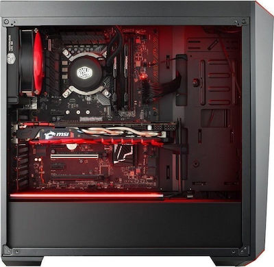 CoolerMaster MasterBox Lite 5 Midi Tower Компютърна кутия със страничен прозорец Черен