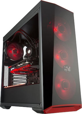 CoolerMaster MasterBox Lite 5 Midi Tower Компютърна кутия със страничен прозорец Черен