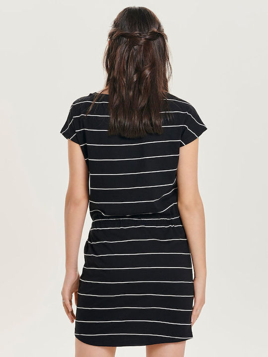 May Sommer Mini Kleid Black Stripes