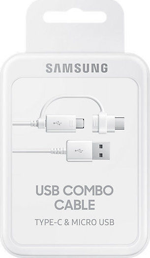 Samsung Regular USB to micro USB / Type-C Cable 3A Λευκό 1.5m (EP-DG930DWEGWW)