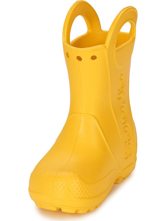 Crocs Παιδικές Γαλότσες Handle It Κίτρινες