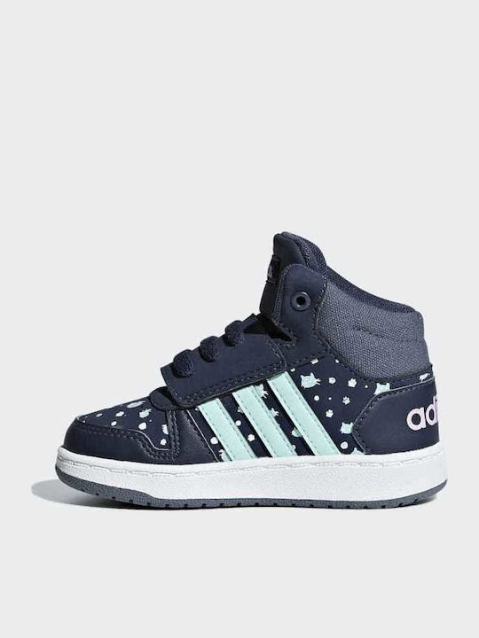 Hoops Hoops Mid 2.0 Kids Sports Shoes Basketball with Hoop & Loop Closure Navy Blue