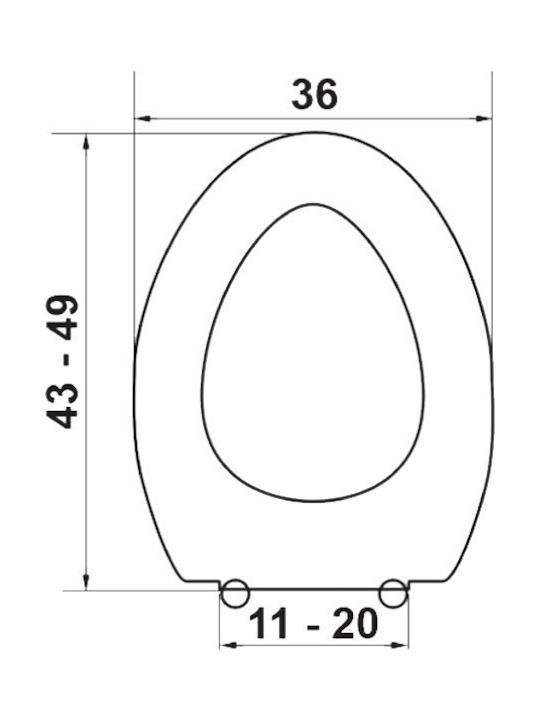 Elvit Toilettenbrille Kunststoff 43-49x36cm Weiß