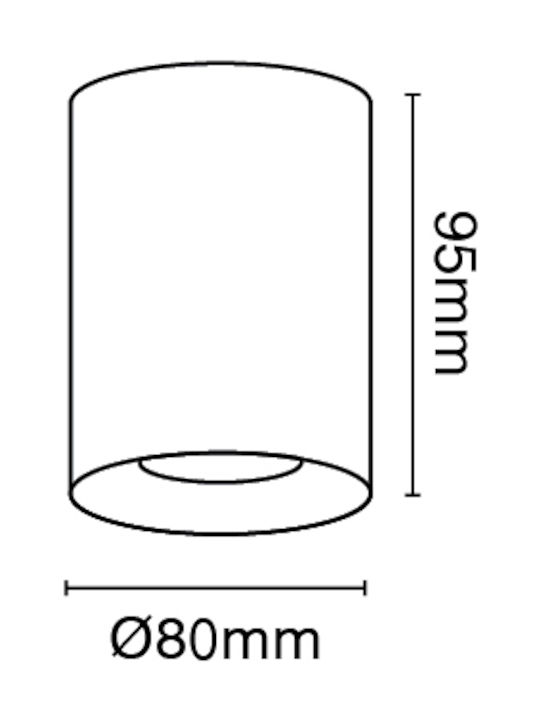 VK Lighting Μονό Σποτ με Ντουί GU10 σε Πορτοκαλί Χρώμα